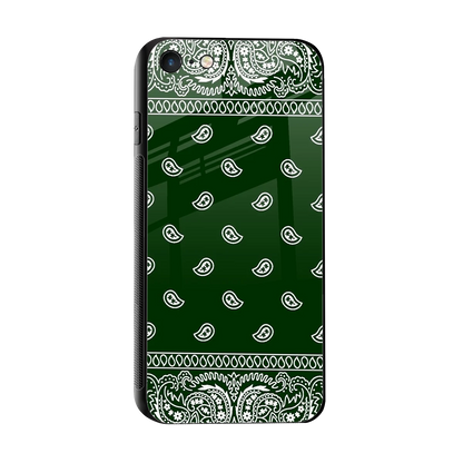 Paisley Green sleek iphone 7 cover with tempered glass back and TPU edges