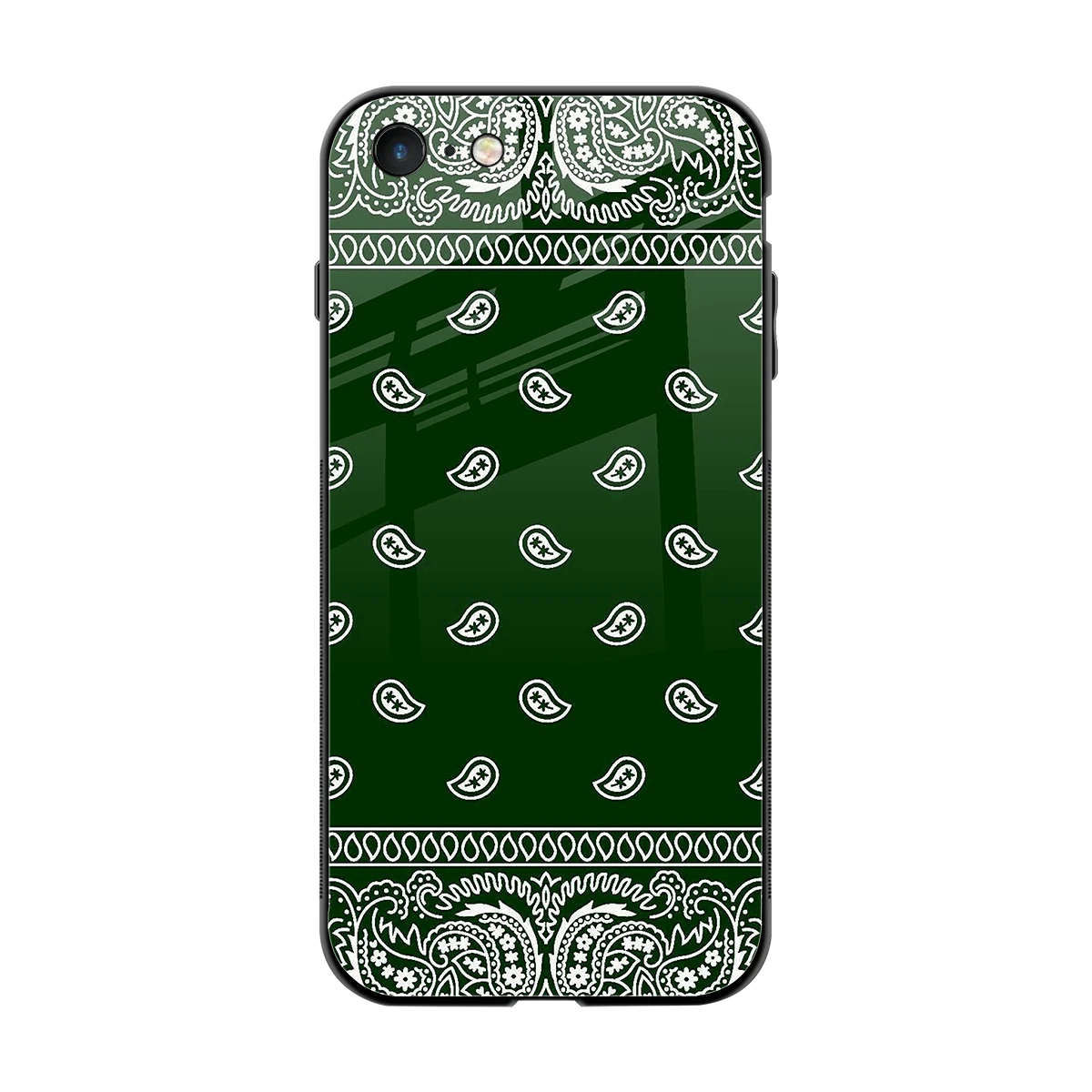 Paisley Green back phone cover | glass case for iphone 7
