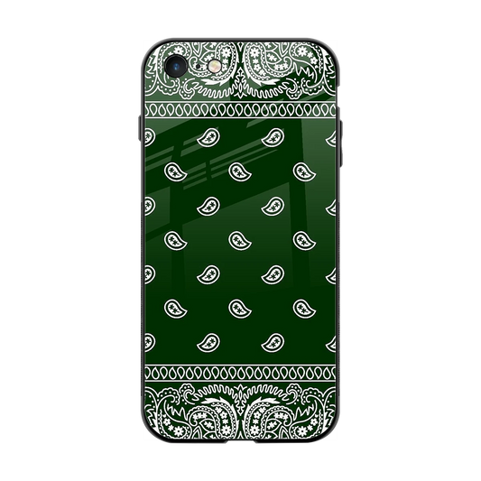 Paisley Green back phone cover | glass case for iphone 7