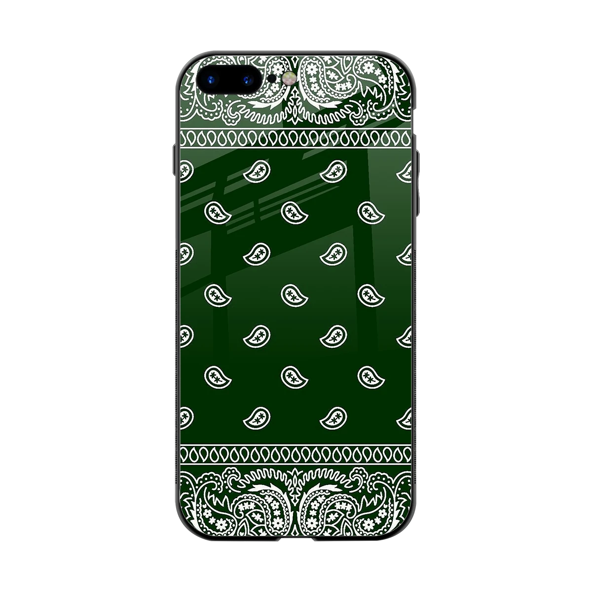 Paisley Green back phone cover | glass case for iphone 8 plus