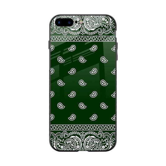 Paisley Green back phone cover | glass case for iphone 8 plus