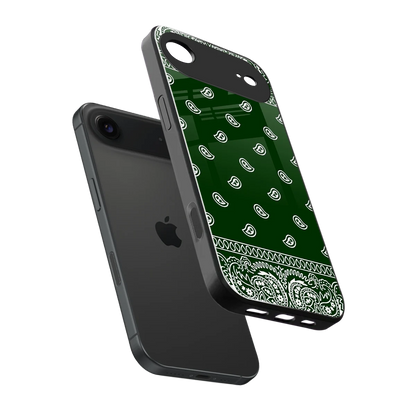 Paisley Green sleek iphone air cover with tempered glass back and TPU edges