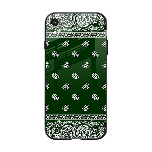 Paisley Green back phone cover | glass case for iphone xr