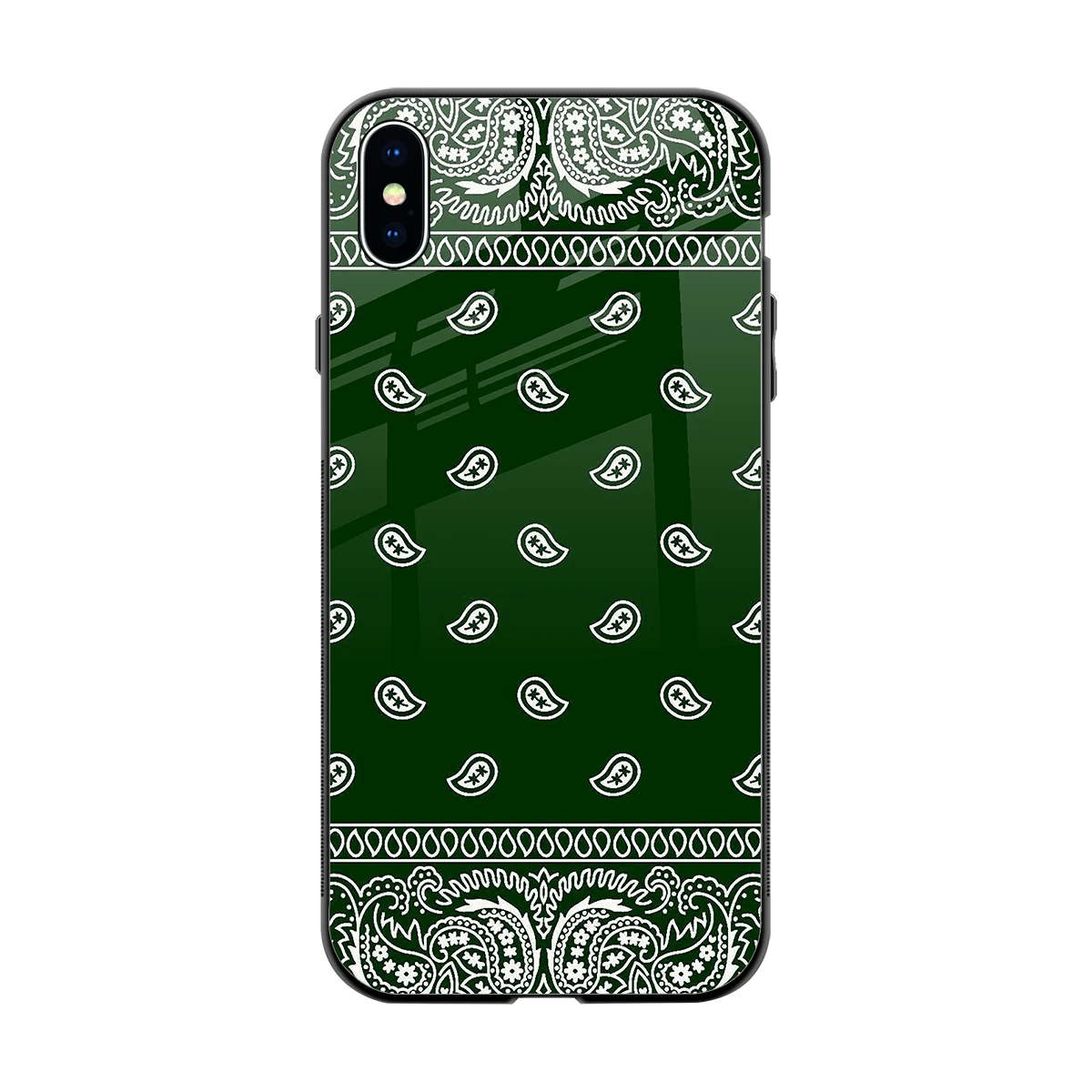 Paisley Green back phone cover | glass case for iphone xs max