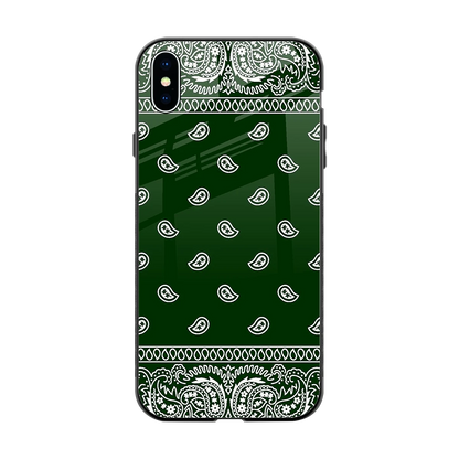 Paisley Green back phone cover | glass case for iphone xs max