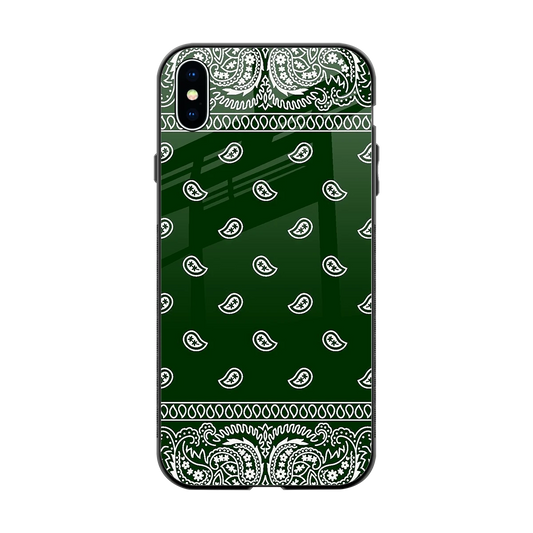 Paisley Green back phone cover | glass case for iphone xs max