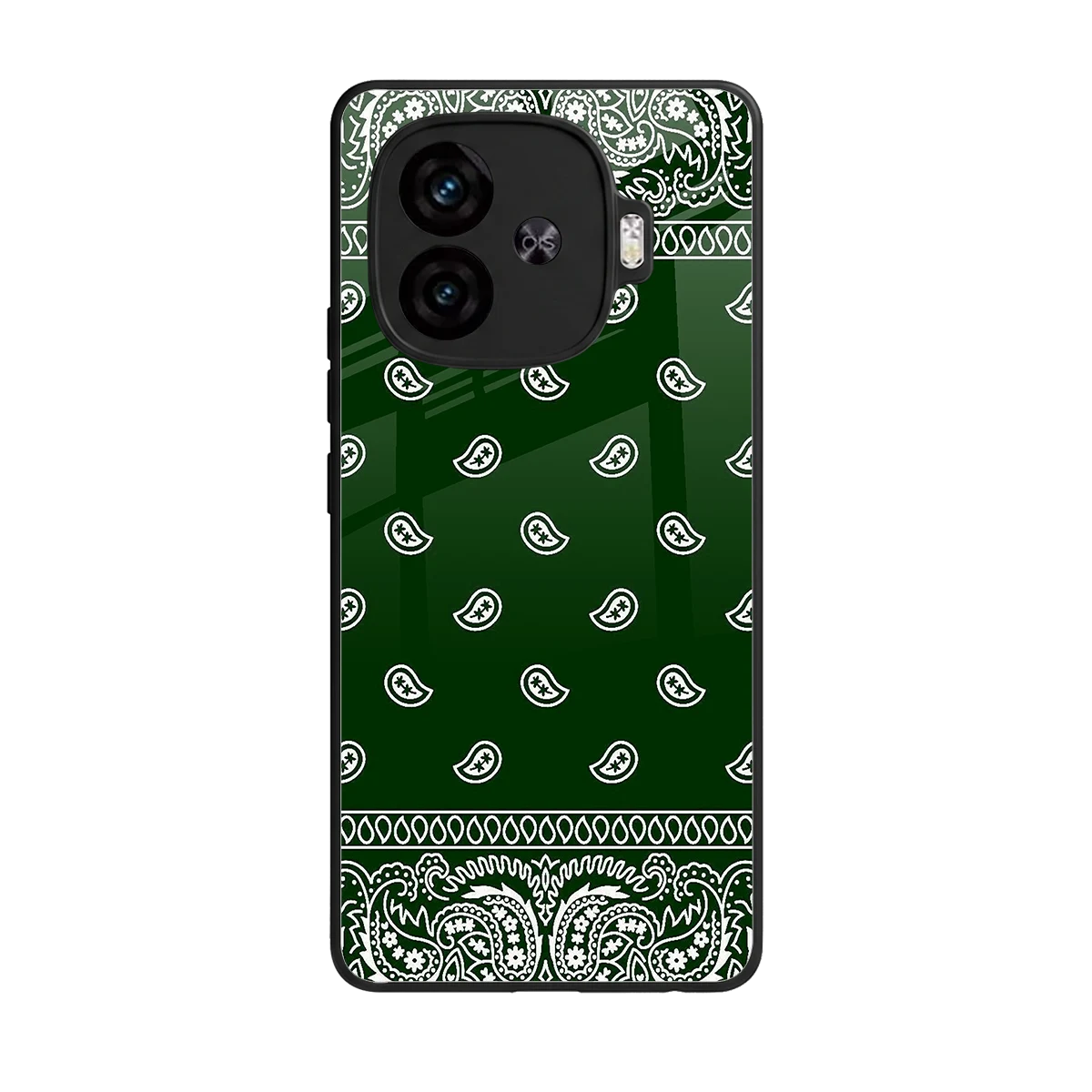 Paisley Green back phone cover | glass case for iqoo neo 10r 5g