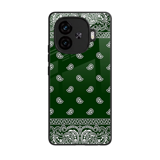 Paisley Green back phone cover | glass case for iqoo neo 10r 5g