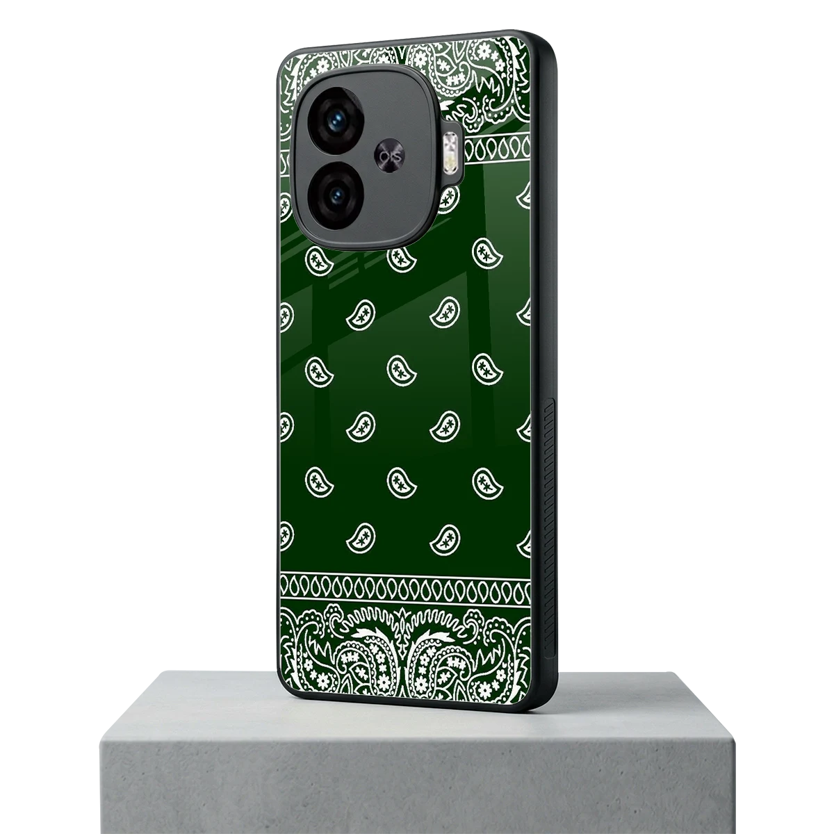 Paisley Green iqoo neo 10r 5g mobile cover | shockproof glass phone case
