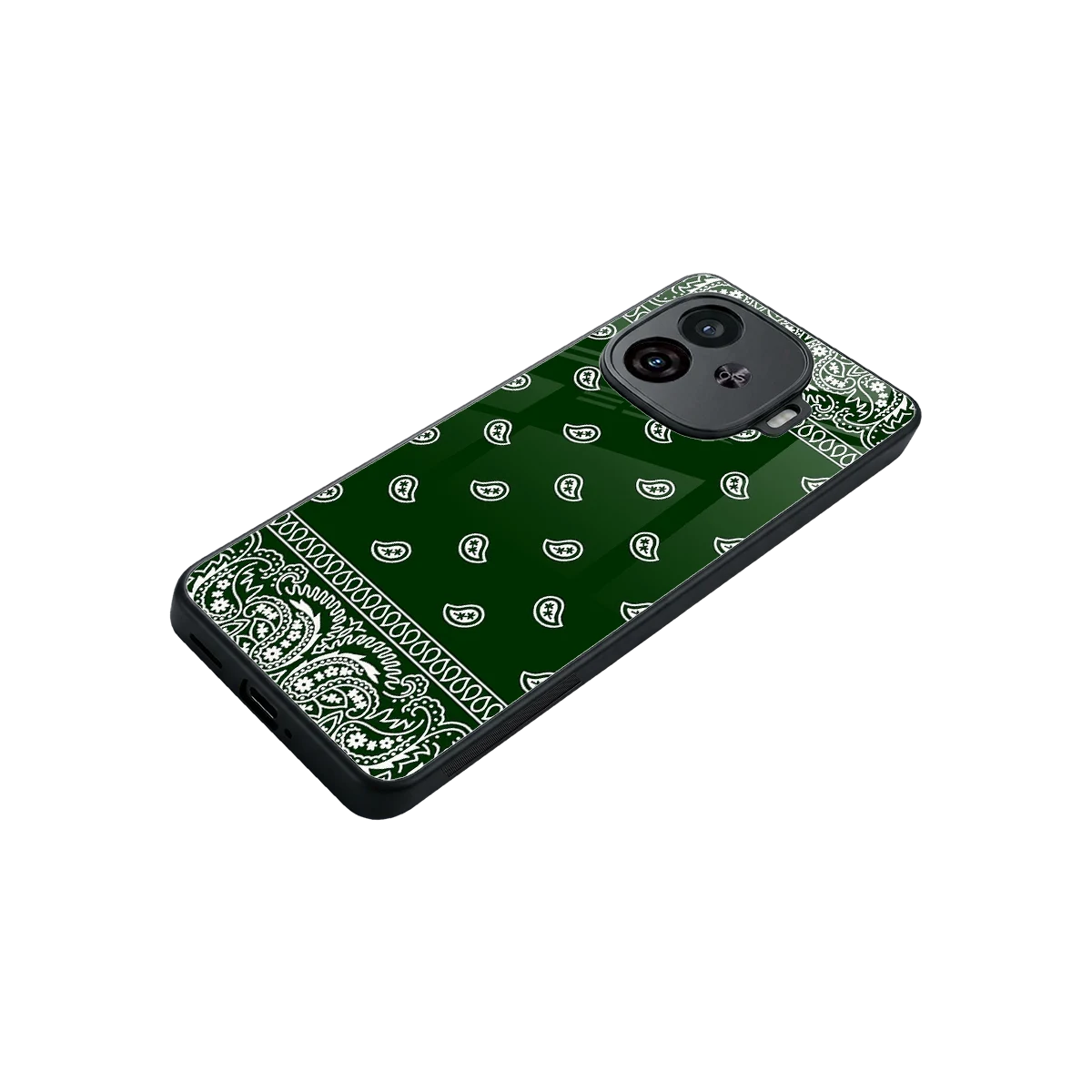 Paisley Green stylish phone case for iqoo neo 10r 5g | glossy glass and slim fit