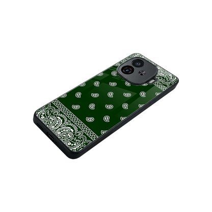 Paisley Green stylish phone case for iqoo neo 10r 5g | glossy glass and slim fit