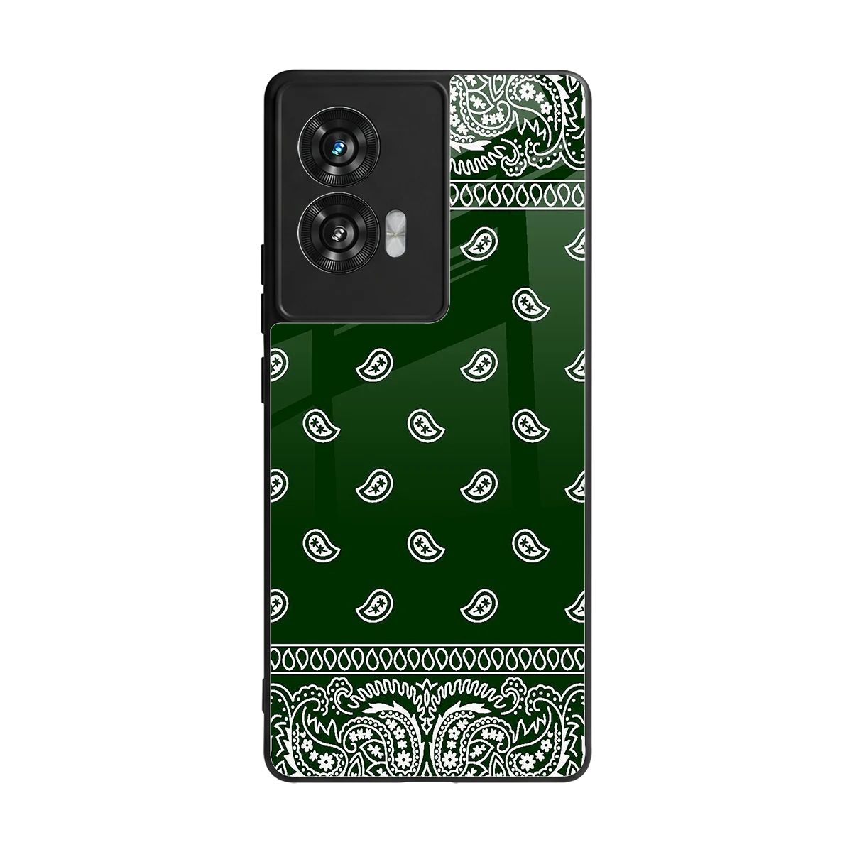 Paisley Green back phone cover | glass case for motorola edge 50 fusion