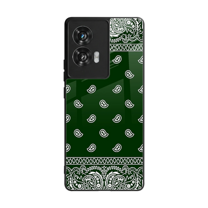 Paisley Green back phone cover | glass case for motorola edge 50 fusion