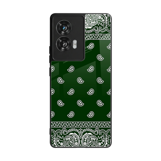 Paisley Green back phone cover | glass case for motorola edge 50 fusion