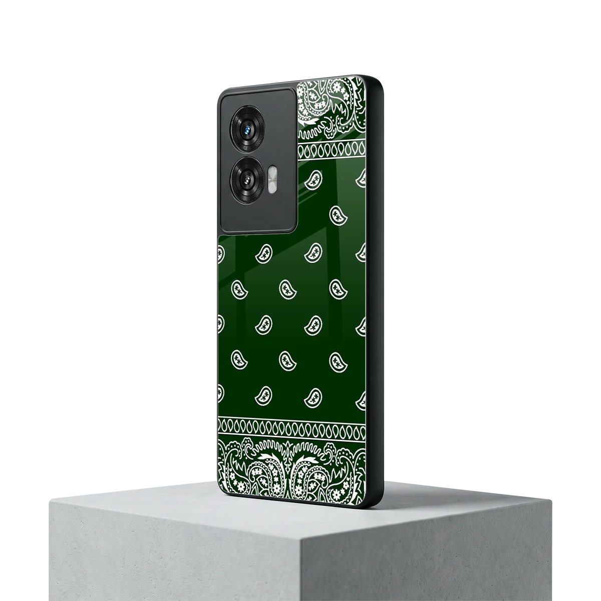 Paisley Green motorola edge 50 fusion mobile cover | shockproof glass phone case