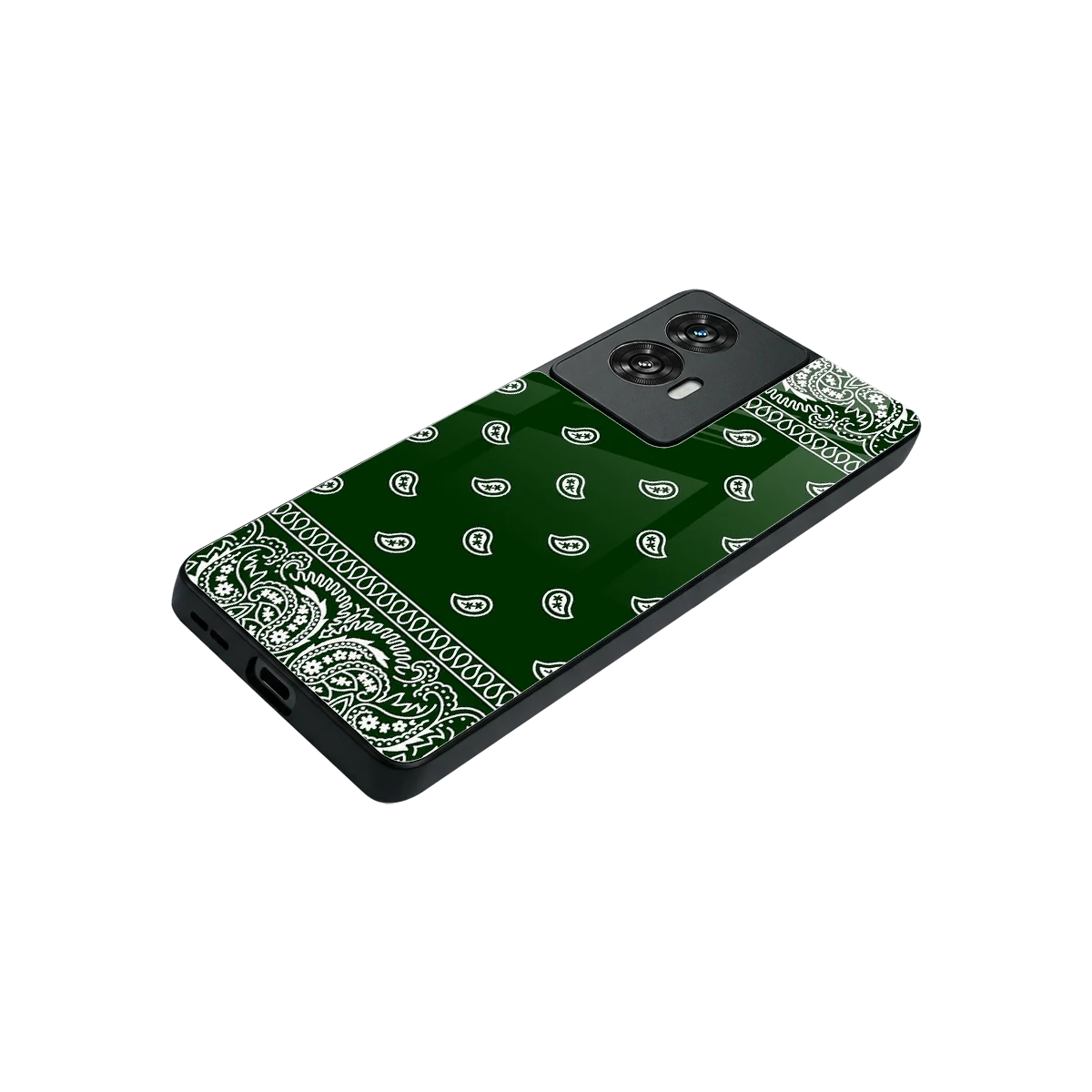 Paisley Green stylish phone case for motorola edge 50 fusion | glossy glass and slim fit