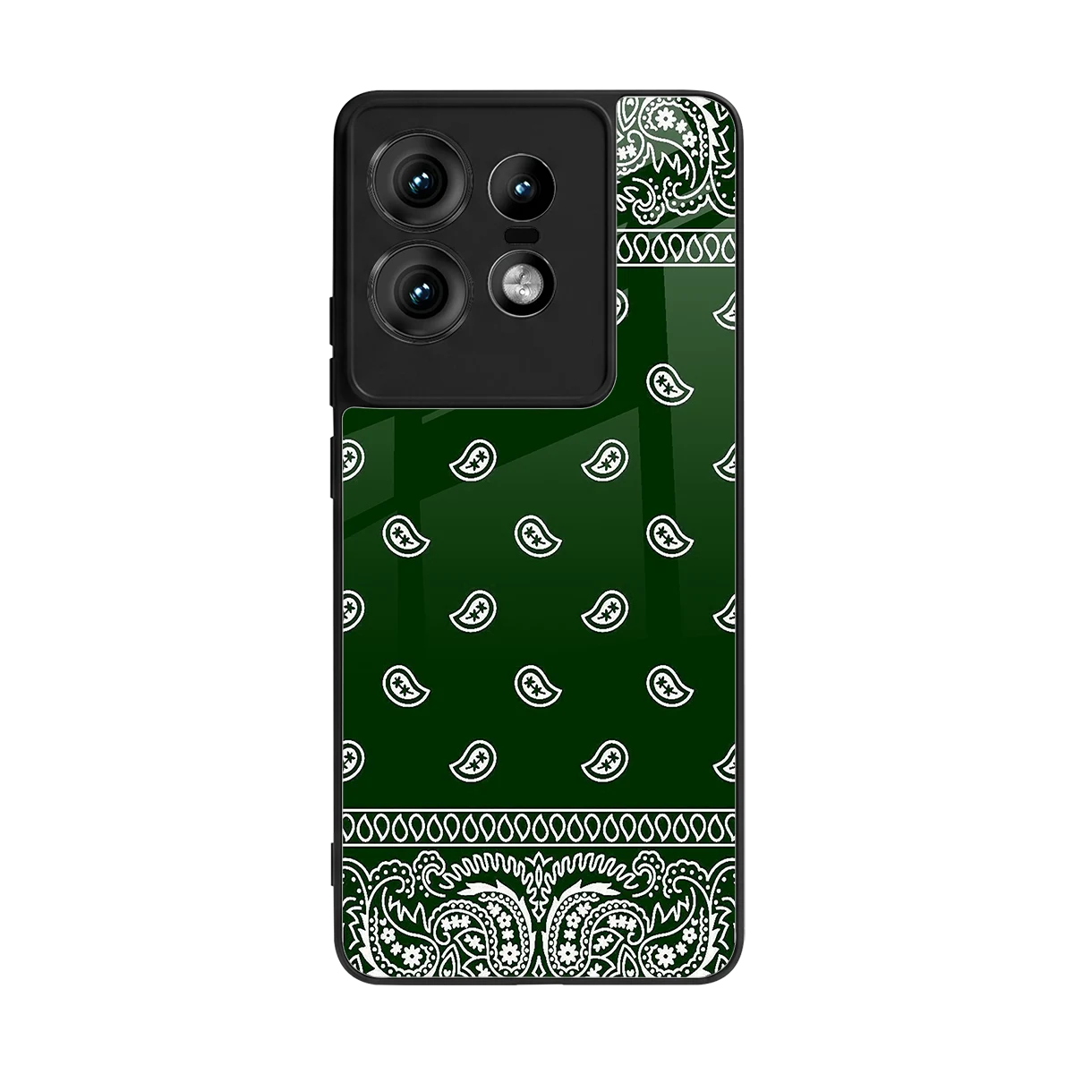 Paisley Green back phone cover | glass case for motorola edge 50 pro