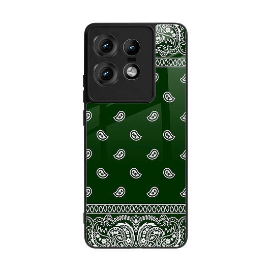 Paisley Green back phone cover | glass case for motorola edge 50 pro