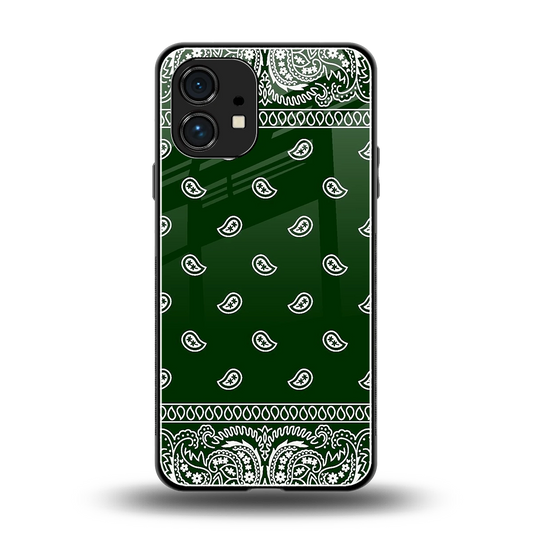 Paisley Green back phone cover | glass case for nothing phone 1