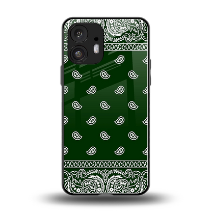 Paisley Green back phone cover | glass case for nothing phone 2