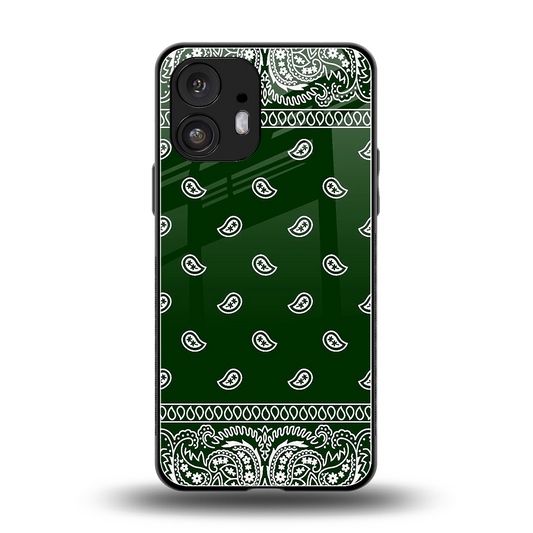 Paisley Green back phone cover | glass case for nothing phone 2