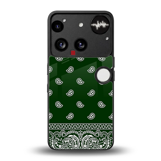 Paisley Green back phone cover | glass case for nothing phone 3