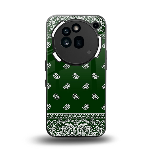 Paisley Green back phone cover | glass case for nothing phone 3a pro