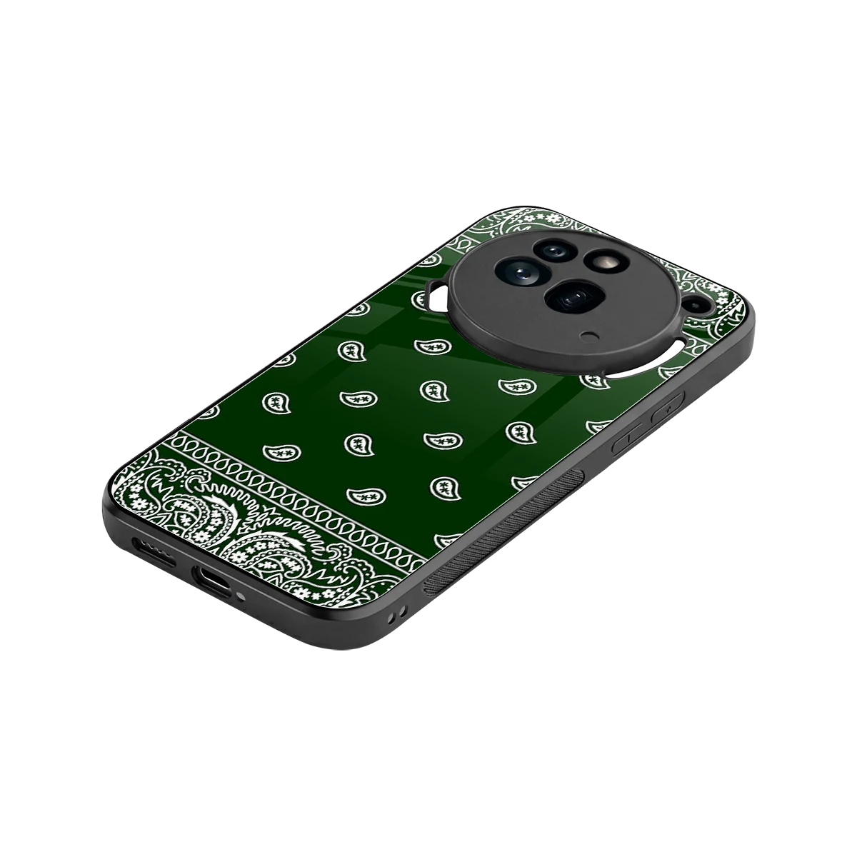 Paisley Green stylish phone case for nothing phone 3a pro | glossy glass and slim fit