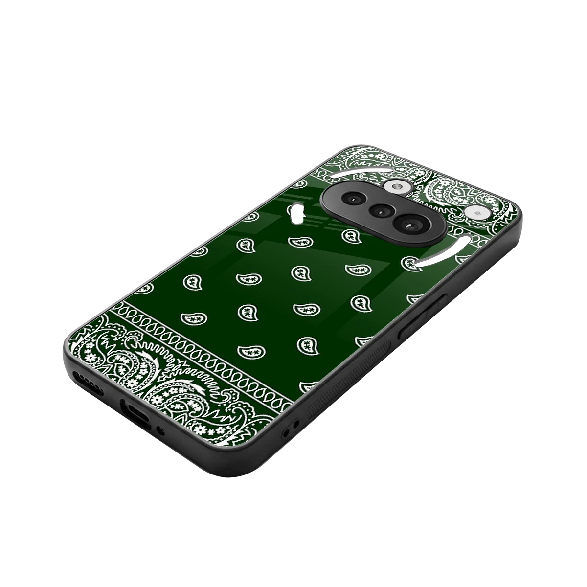 Paisley Green stylish phone case for nothing phone 3a | glossy glass and slim fit