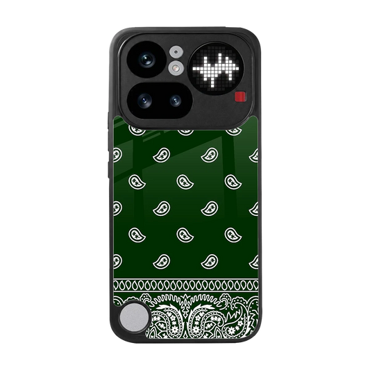 Paisley Green back phone cover | glass case for nothing phone 4a pro