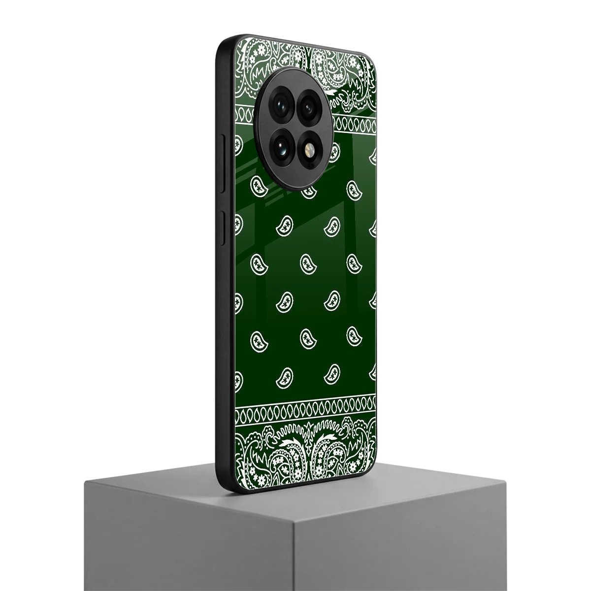 Paisley Green oneplus 13r mobile cover | shockproof glass phone case
