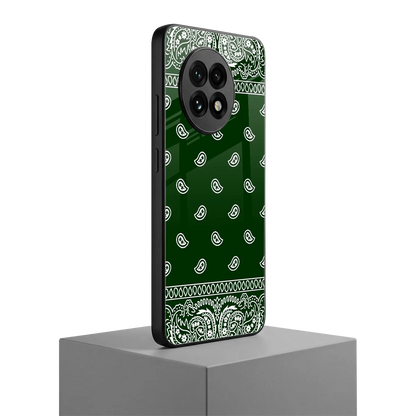Paisley Green oneplus 13r mobile cover | shockproof glass phone case