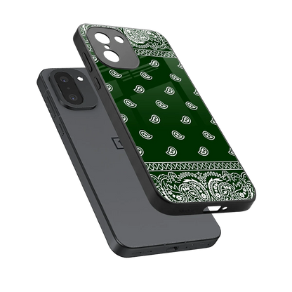 Paisley Green sleek oneplus 15r cover with tempered glass back and TPU edges