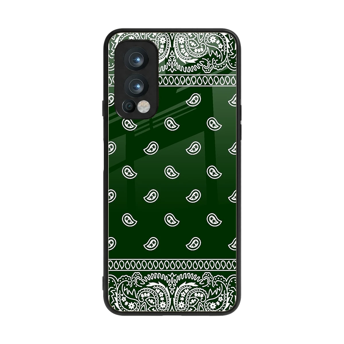 Paisley Green back phone cover | glass case for oneplus nord 2