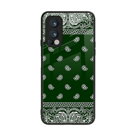 Paisley Green back phone cover | glass case for oneplus nord 2