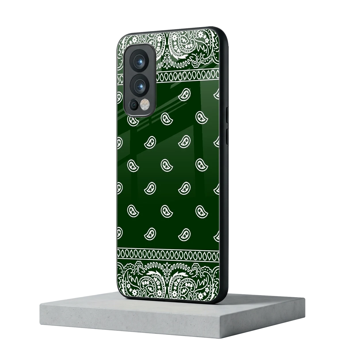 Paisley Green oneplus nord 2 mobile cover | shockproof glass phone case