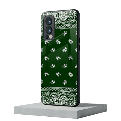 Paisley Green oneplus nord 2 mobile cover | shockproof glass phone case
