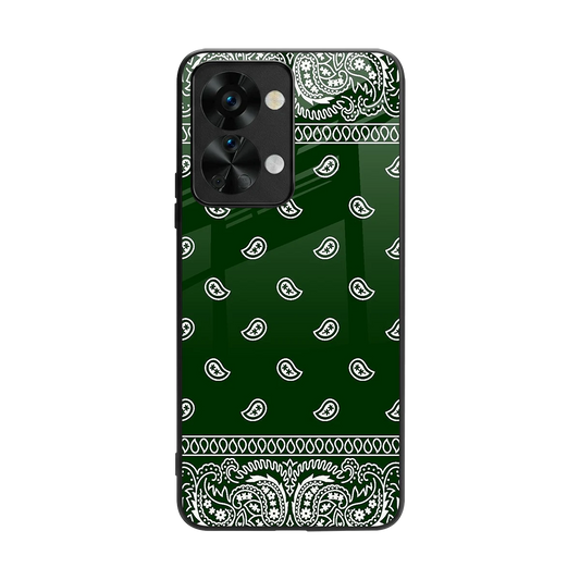 Paisley Green back phone cover | glass case for oneplus nord 2t