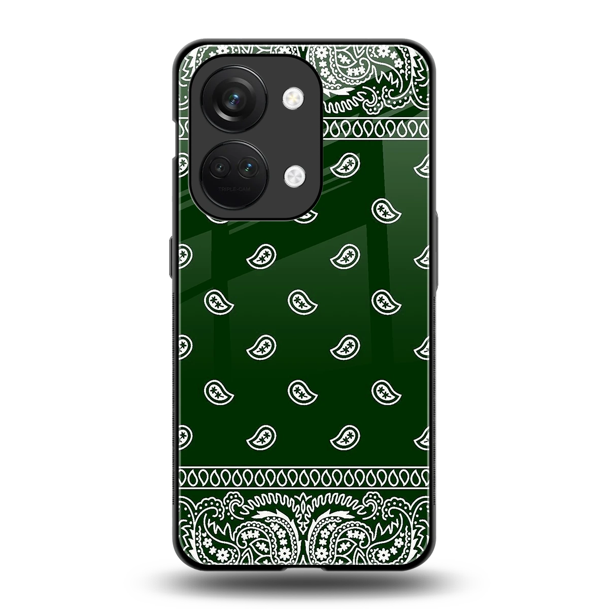 Paisley Green back phone cover | glass case for oneplus nord 3