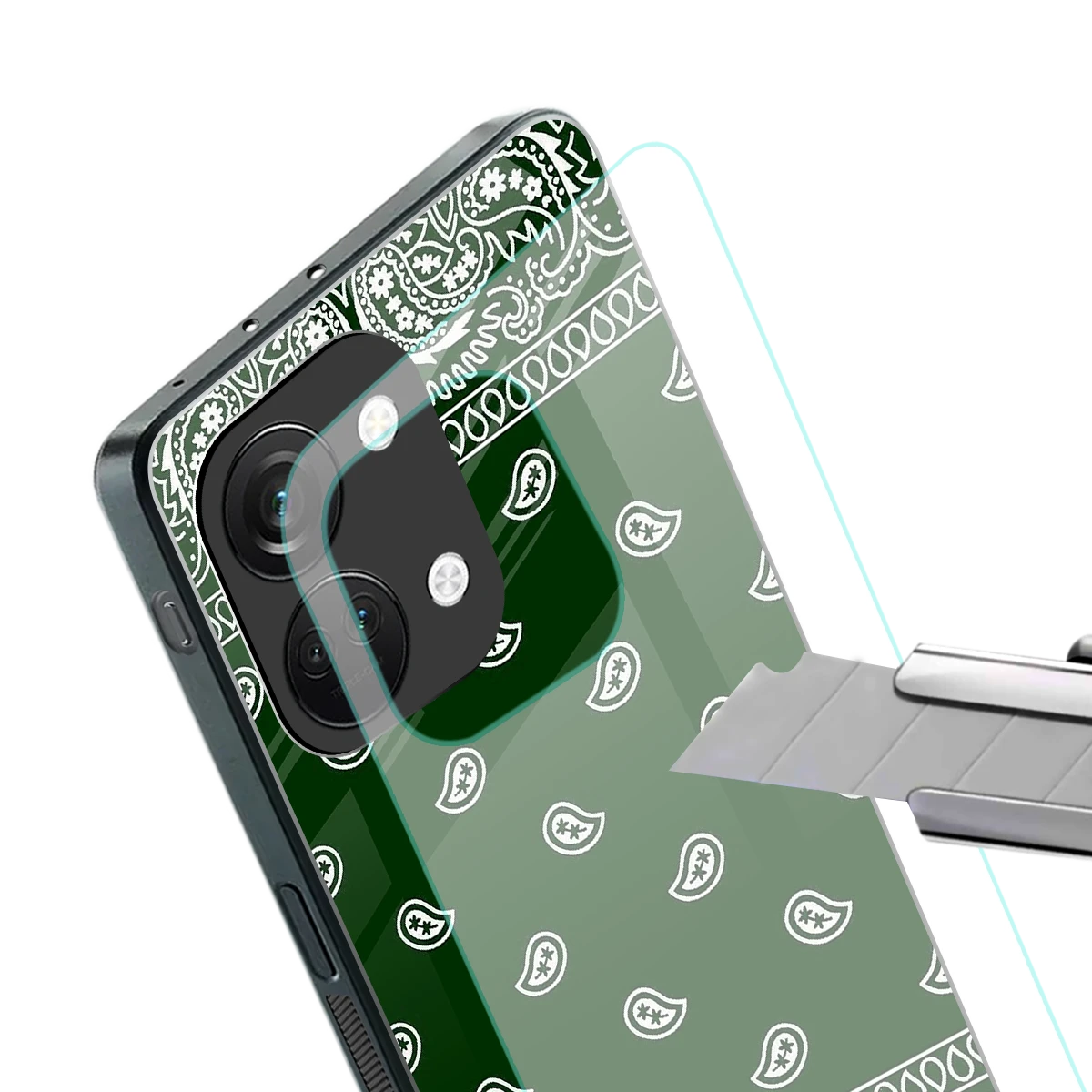 Paisley Green stylish phone case for oneplus nord 3 | glossy glass and slim fit