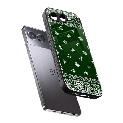 Paisley Green sleek oneplus nord 4 cover with tempered glass back and TPU edges