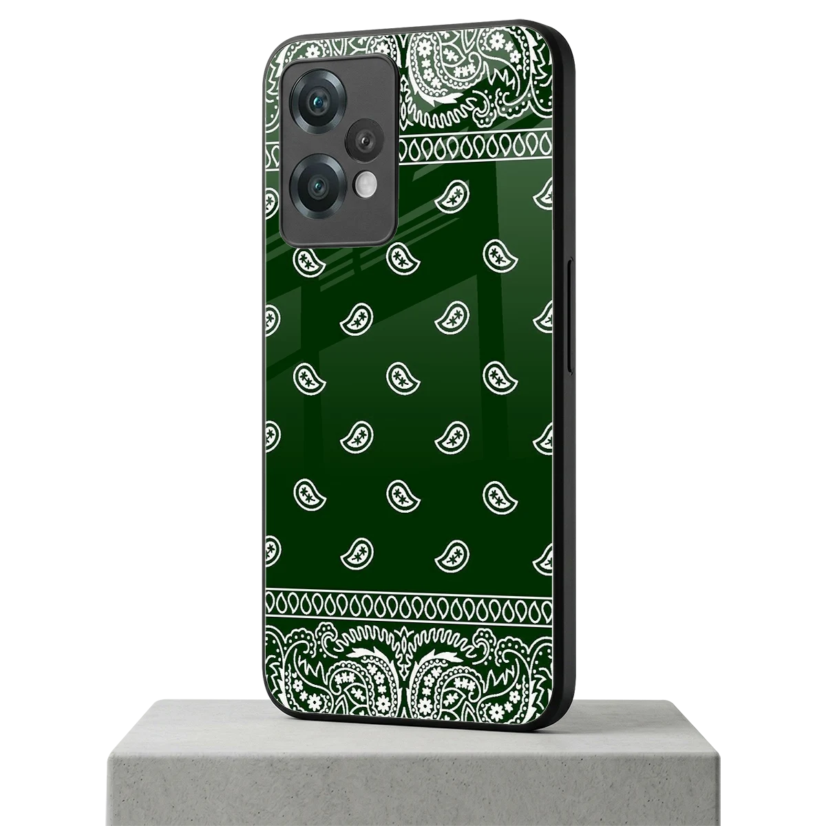 Paisley Green oneplus nord ce 2 lite mobile cover | shockproof glass phone case