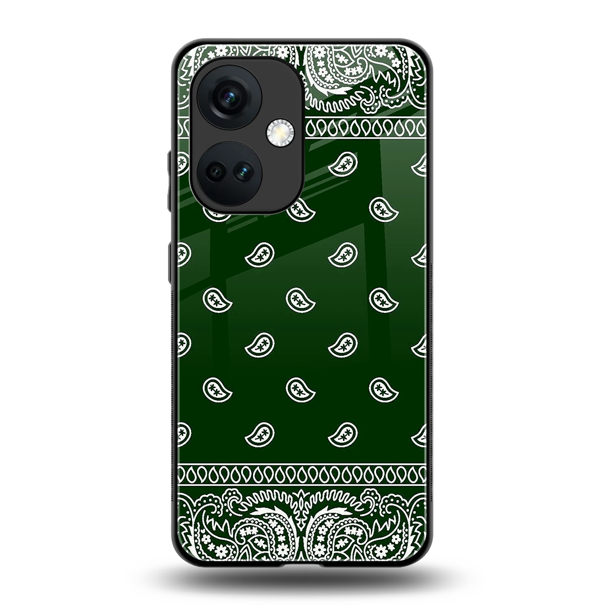 Paisley Green back phone cover | glass case for oneplus nord ce 3
