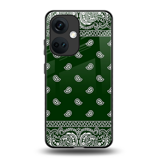 Paisley Green back phone cover | glass case for oneplus nord ce 3