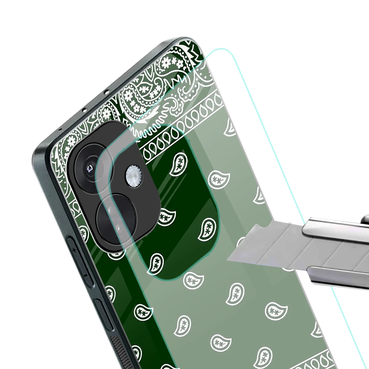Paisley Green stylish phone case for oneplus nord ce 3 | glossy glass and slim fit