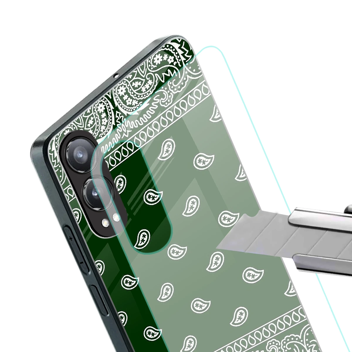 Paisley Green stylish phone case for oneplus nord ce 4 lite | glossy glass and slim fit