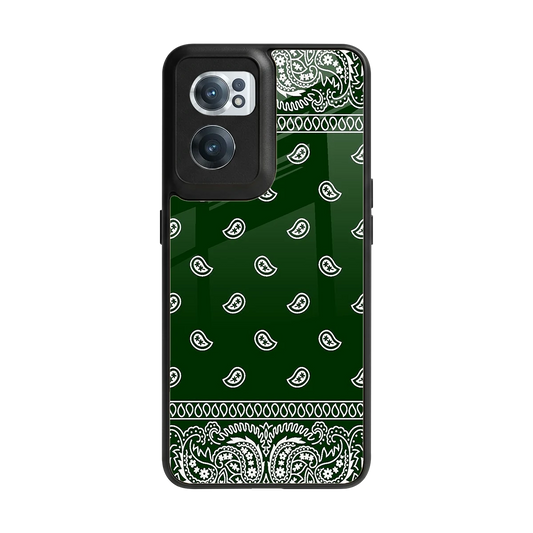 Paisley Green back phone cover | glass case for oneplus nord ce 2