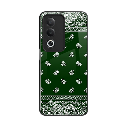 Paisley Green back phone cover | glass case for oppo a3 pro