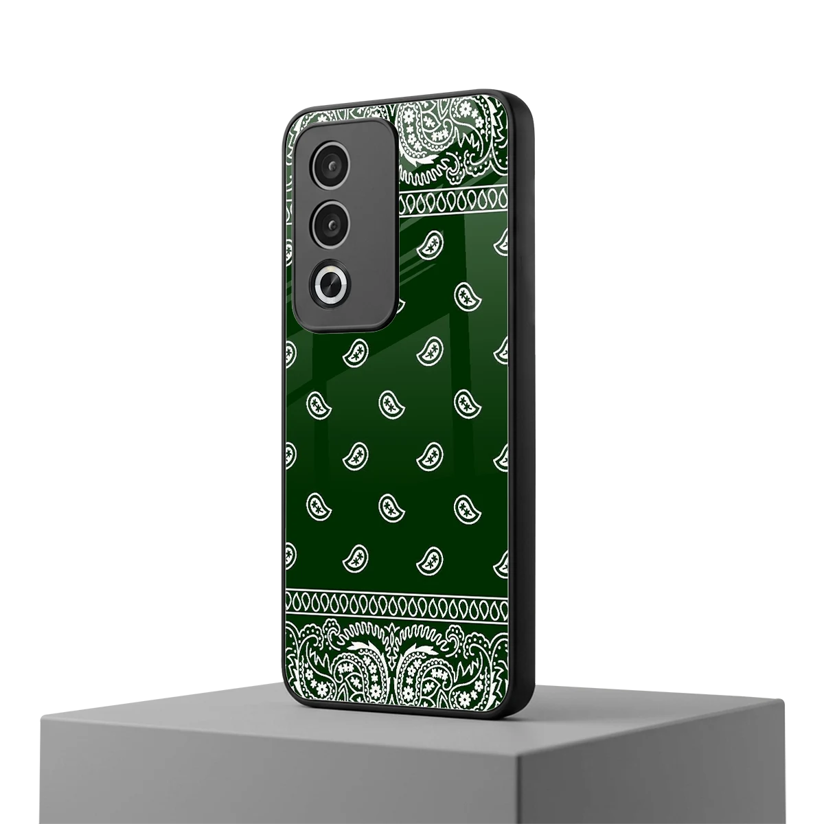 Paisley Green oppo a3 pro mobile cover | shockproof glass phone case