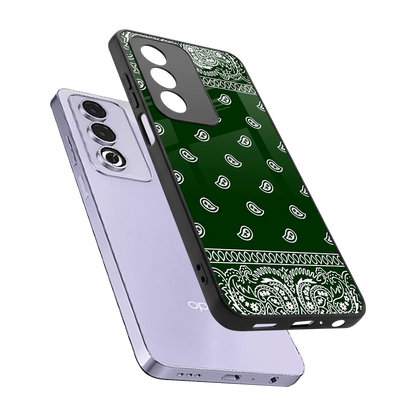 Paisley Green sleek oppo a3 pro cover with tempered glass back and TPU edges